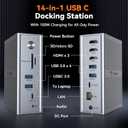 TobenONE DisplayLink Docking Station 3 Monitors, 14-in-1 Triple Monitor Dock for M1-M5 MacBook/Mac mini, Windows, Chrome (3HDMI, 120W Power Supply, 5 USB, Home Office & Professional Workspace)