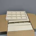 SPAKOWN Jewelry Organizer for Drawer, Adjustable Velvet Jewelry Tray, Stackable Necklace Organizer Earring Holder Organizer Ring Tray Jewelry Storage Display Drawer Inserts Set of 9 (Beige)