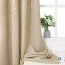 BGment Room Darkening Curtains 95 Inches Long, Grommet Thermal Insulated Blackout Curtains with Wave Line and Dots Printed for Bedroom, 2 Panels, Each 52 x 95 Inch, Beige