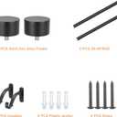 1-Inch Diameter Curtain Rod, Adjustable Rod Set with Premium Aluminum Brackets and Finials, Single Heavy-Duty Curtain Rods for Windows (Matte Black, 28-48")