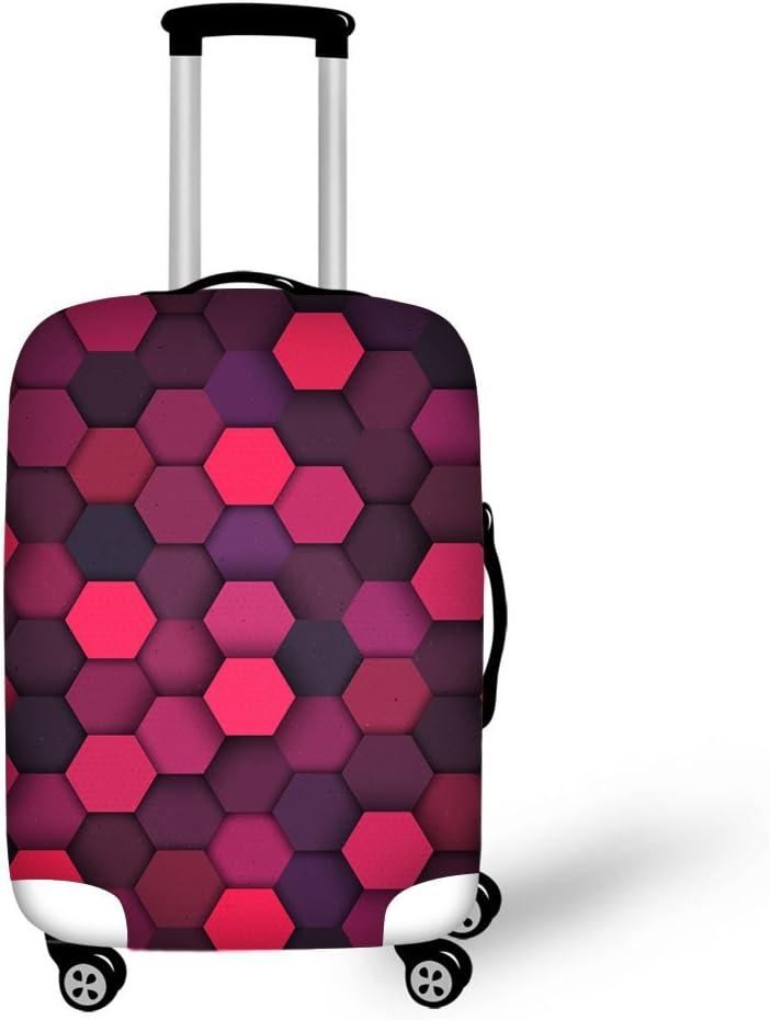 HW Travel Luggage Cover Brilliant Colors Spandex Luggage Protector (M 22"-26" Cover) Lattice