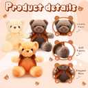 Aoriher 6 Pcs Bears Stuffed Animal Bulk Adorable and Cuddly Soft Cute Plush Gifts for Girlfriend Baby Shower Graduation Birthday Wedding Party Favors(Beige, Brown, Pink)