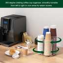 Coffee Cup Organizer for Countertop - Rotating Plastic Cup Holder 4 Compartments Clear Acrylic Cup and Lid Holder for Coffee Bar Restaurant Breakroom Disposable Paper Coffee Cup Dispenser