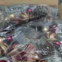24" Christmas Wreath for Front Door Artificial Unlit Winter Wreath with Pine Cones, Berry Clusters, Burgundy Ball Ornaments and Ribbon for Thanksgiving Holiday Christmas Decoration