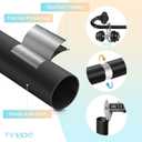 TVWOO Black Wrap Around Curtain Rods:5/8" Small Blackout Adjustable Window Curtain Rod for Bedroom Kitchen Apartment Renter Friendly,Room Darkening Curved Drapery Rods Easy Install,Matte Black 28-60"