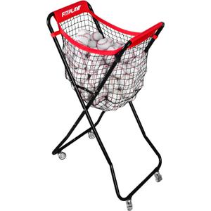 Baseball Caddy with Wheels, Holds 100+ Baseballs or 50+ Softballs, Extra Large Ball Caddy for Baseball and Softball Drills, Easy Set Up and Carrying, Ball Caddy for Outdoor/Indoor