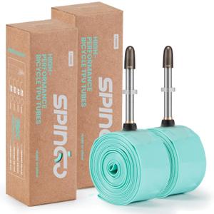 2-Pack SPINGO Metal Valves TPU Inner Tube 700C x 23c-32c with 80mm Metal Presta Valves TPU Bike Tube 700C Lightweight Bicycle Spare Tire