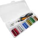 Hot Foil Embossing Stamping Pen with 6 Rolls Hot Foil Papers, USB Powered (with 4 Nibs) (Yellow) (Volles Stiftset mit 4 runden Spitzen)