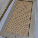 Rattan TV Stand for 55 Inch TV Boho TV Console Media Cabinet with Sliding Rattan Doors Farmhouse Television Stands TV Cabinet Solid Wood Legs Entertainment Center TV Console Table for Living Room