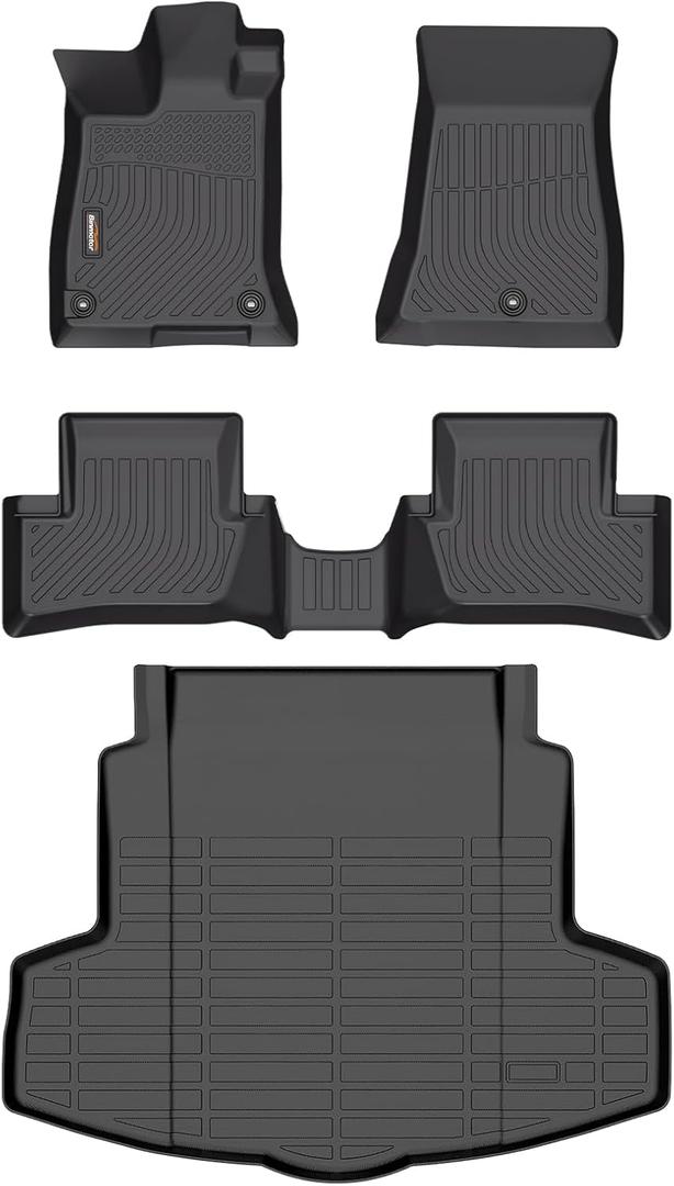 Binmotor-Floor Mats & Cargo Liner for Acura TLX 2021-2025(for AWD & FWD), Front & 2nd Row & Rear Cargo Mat TPE All Weather Car Mats Custom Fit Floor Liners Waterproof Mat TLX Accessories