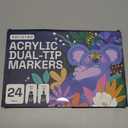 ARTISTRO School Project & Teachers Must Have – Bright & Bold 24‑Pack Acrylic Paint Marker Set – Dual‑Tip: Dot, Fine, Brush - Multi‑Surface Budget Bundle