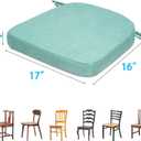 Chair Cushions for Dining Chairs, D-Shaped Non-Slip Seat Cushions | Removable Washable Covers & Ties, Chair Pads for Kitchen, Indoor Patio 17" x 16"