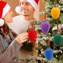 15 Pcs Christmas Velvet Balls Bulk C9 Flocked Christmas Tree Ball Ornaments Plastic Shatterproof Xmas Decorative Hanging Home Ornaments for Xmas Tree Party Holiday Decor (2.36'',Rainbow)