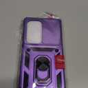 Janmitta Compatible with Samsung Galaxy S25 Ultra Case Built in Slide Camera Lens Cover+Screen Protector+Finger Ring Holder Kickstand, Heavy Duty Shockproof Full Body Phone Cover, 2025 Purple