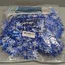 Crowye 122 Pcs Christmas Parade Float Decoration Kit with Metallic Foil Fringe Curtains Tinsel Garland Crepe Paper Streamers Balloons Paper Fan Banner for Trailer Xmas Supply (Blue, White)