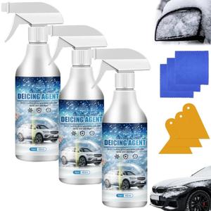 3PCS De-Icer for Car Windshield Defroster, Window Snow Spray, Deicing Spray, Melting Spray, Deicer for Car Windshield, Winter Car Essentials, Fast Ice & Snow Melting Spray.