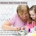 9 Pieces Size Marked US 0-15 Circular Knitting Needles Stainless Steel Knitting Needles Set for Beginner (16 Inch)