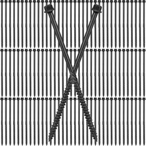 Hicarer 100 Pack 6 Inch Heavy Duty Wood Screws Bulk Black Hex Structural Screws Steel Decking Timber Screws for Timber Landscaping Construction Laminated Beams and Pole Barns Carpentry