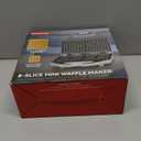 Square Waffle Maker, 2 x 4" Mini Classic Waffles Maker Machine, Waffle Iron, Dual Cooking Plates for Family Breakfast, Non-stick, White