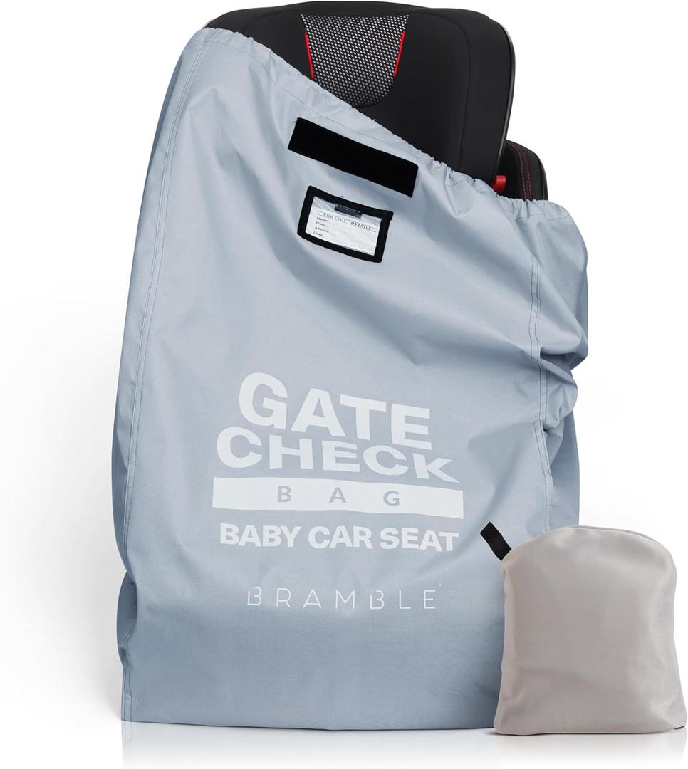 Bramble Infant Car Seat Travel Bag for Airplane - Waterproof Car Seat Cover for Airplane Travel 34" - Booster Seat Travel Bag Carseat Carrier for Airport (Grey) Bramble Infant Car Seat Travel Bag for Airplane - Waterproof Car Seat Cover for Airplane Travel 34" - Booster Seat Travel Bag Carseat Carrier for Airport (Grey)