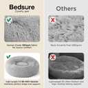 Bedsure Calming Cat Beds for Indoor Cats - Small Cat Bed Washable 20 inches, Anti-Slip Round Fluffy Plush Faux Fur Pet Bed, Fits up to 15 lbs Pets, Pale Grey
