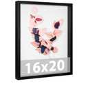Califortree Large 16x20 Shadow Box Frame with Soft Linen Back - Jersey Frame Memory Display Case, 12 Push Pins Included, Black