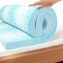 EGOHOME Topper 4 Inch Twin Memory Foam Mattress Topper, Cooling Gel Foam Mattress Topper for Pressure Relief, Ventilated Design Bed Topper in a Box, CertiPUR-US Certified, 38"×75", Medium, Blue