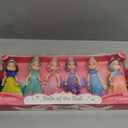 Little Dolls Set with Mini Princess Dolls for Girls  Princess Toy Dolls for Dollhouse Small Doll Mini Princess Figures with Tiaras, Hair Accessories (Caucasian)