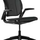 Humanscale World One Black Office Chair, Ergonomic Work Desk Chair with Built in Lumbar Support, Adjustable Computer Office Chair for All Body Types