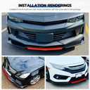 DREAMOTOR Car Universal Adjustable Front Bumper Lip Chin Spoiler Splitter 4PCS Diffuser Protector Compatible with Honda Civic Accord Toyota Mazda Chevy Silverado Dodge Challenger Nissan Altima Ford