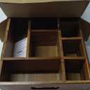 VaeFae Acacia Wood Caddy Organizer, Napkin and Paper Plate Holder, Wooden Utensil Holder, Silverware Caddy for Kitchen, Camping, Party (Large)