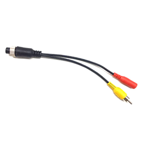 20cm/7.88" 4 Pin Female Aviation RCA Male and DC Female Connector Cable, RCA AV + DC to M12 4 Pin Extension Cable, for Car Camera, Power Cable for Car Camera - (1 Pcs)