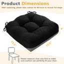 MAGIC ELEPHANT Chair Cushions for Dining Chair, Shredded Memory Foam Kitchen Chair Cushions Set of 4, Non-Slip Thick Dinning Room Chair Pads Seat Cushions, 15.5" x 15.5" x 4" (Black)