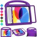 SUPLIK Kids Case for iPad A16 11 inch 2025 (11th Gen) & iPad 10th Generation (10.9" 2022), Durable Shockproof Stand Cover with Screen Protector/Pencil Holder/Handle for Kids, Purple