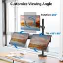 Triple Monitor Mount Fits Max 32" Computer Screen, Holds up to 17.6lbs Each Arm, 3 Monitor Desk Mount, Triple Stand with Tilt Swivel Rotation, VESA Mount 75/100mm