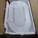 Merax Modern 43.3" W Oval Coffee Table with Sturdy Base, Wood Center Tables for Living Room Reception Room, Easy Assemble, White