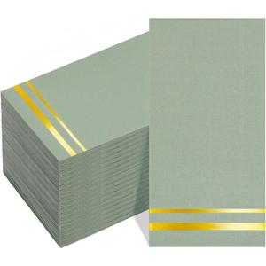 BUCLA 100PCS 3-Ply Sage Green Paper Napkins - Premium Quality Sage Green Dinner Napkins Disposable Soft, Absorbent for Kitchen, Parties, Weddings