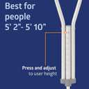Medline Aluminum Crutches for Kids, Adults & Seniors, Walking Aid, 300 LB Weight Capacity,1 Pair, Fitting 5'2" - 5'10"