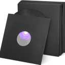 Facmogu 20PCS 10in Black Paper & Plastic Poly-Lined Record Inner Sleeves, 110gsm LP Record Parper Covers Phonograph Record Storage Sleeves, Vinyl Record Sleeve Protectors, Acid Free Paper Album Covers