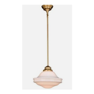 VAXCEL Pendant Lights 14.75"H Glass 1-Light Adjustable Hanging Length Brass
