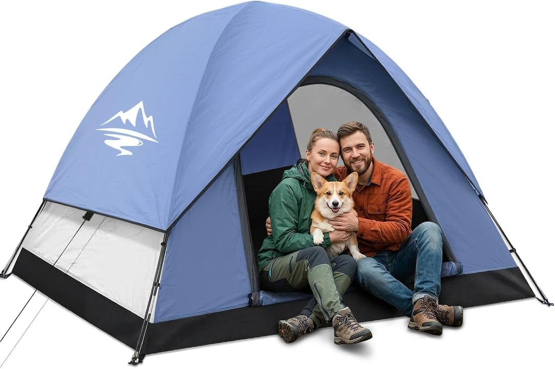 Tents for Camping 2-3 Person Tent Camping Tent with Rainfly Waterproof 2500MM, Easy Setup in 5 Mins, Ourtdoor Dome Tents Lightweight Backpacking Tent for Couples, Small Families, Festivals, Backyard