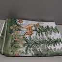 Horaldaily Spring Tablecloth 60140 Inch Rectangular, Green Spring Pine Tree Deer Rabbit Washable Seasonal Table Cover for Party Picnic Dinner Decor