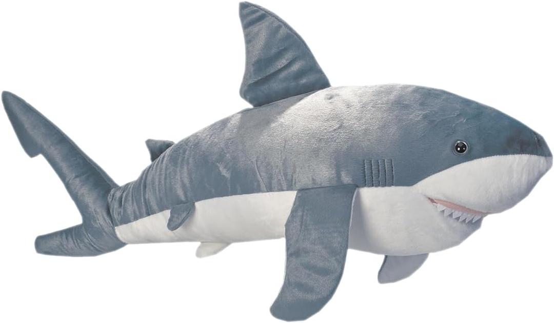 Wild Republic Cuddlekins Jumbo Great White Shark Stuffed Animal - 30"