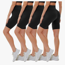 CAMPSNAIL 4 Pack Biker Shorts for Women High Waist - 8" Tummy Control Soft Athletic Yoga Workout Running Gym Shorts Size S-M