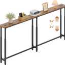 YASONIC 69.3" Behind Couch Table Narrow Console Table Behind Sofa, 5.7"D x 69.3"W x 24"-36"H