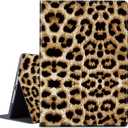 for iPad mini 6 Case, for iPad mini 7 Case 8.3 inch Lightweight Protective PU Leather Smart Stand Cover with Auto Wake Sleep Cover for iPad mini 6th/7th Gen - Cute Leopard Print
