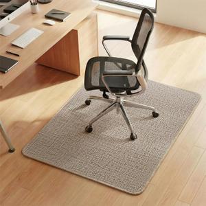 Aothia Textilene Chair Mat for Hardwood Floors - Heavy Duty Non-Slip Desk Floor Protector, Durable PVC & Polyester Blend, Easy to Clean, Ideal for Home Office (36"x47", Brown Beige)
