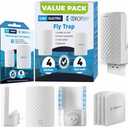 Dropsky Indoor Flying Insect Trap - Plug-in Bug Light Trap for Fruit Flies, Gnats and Houseflies - Odorless and Mess Free (4 Traps + 10 Glue Cards)