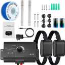 Electric Dog Fence System, 2025 Upgraded Outdoor Underground Electric Fence for Dogs, Pet Containment System W/2 Replaceable Battery Collar Receiver & 984FT Boundary Wire, Max Range 5/4 Acre