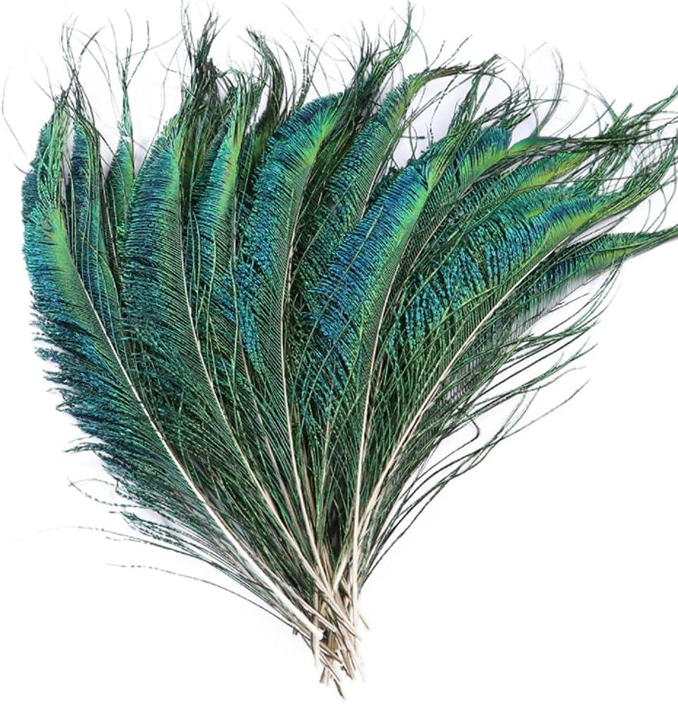 40 pcs Sowder Natural Peacock Feathers 10-15 Inches for Crafts Multicolored DIY Craft Hat and Vase Decoration Wedding Flower Arrangement and Home Decorations Christmas Tree Decoration